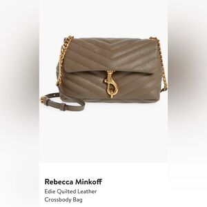 Rebecca Minkoff Edie quilted crossbody bag. Small size. Deep taupe.